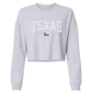 Texas State Flag Distressed Cropped Pullover Crew