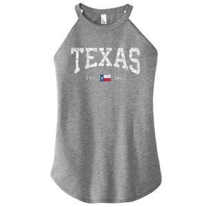 Texas State Flag Distressed Women's Perfect Tri Rocker Tank