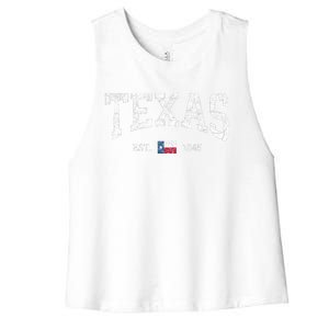 Texas State Flag Distressed Women's Racerback Cropped Tank