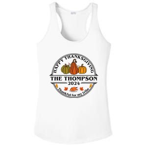 Thompson Surname Family Matching Happy Thanksgiving 2024 Ladies PosiCharge Competitor Racerback Tank