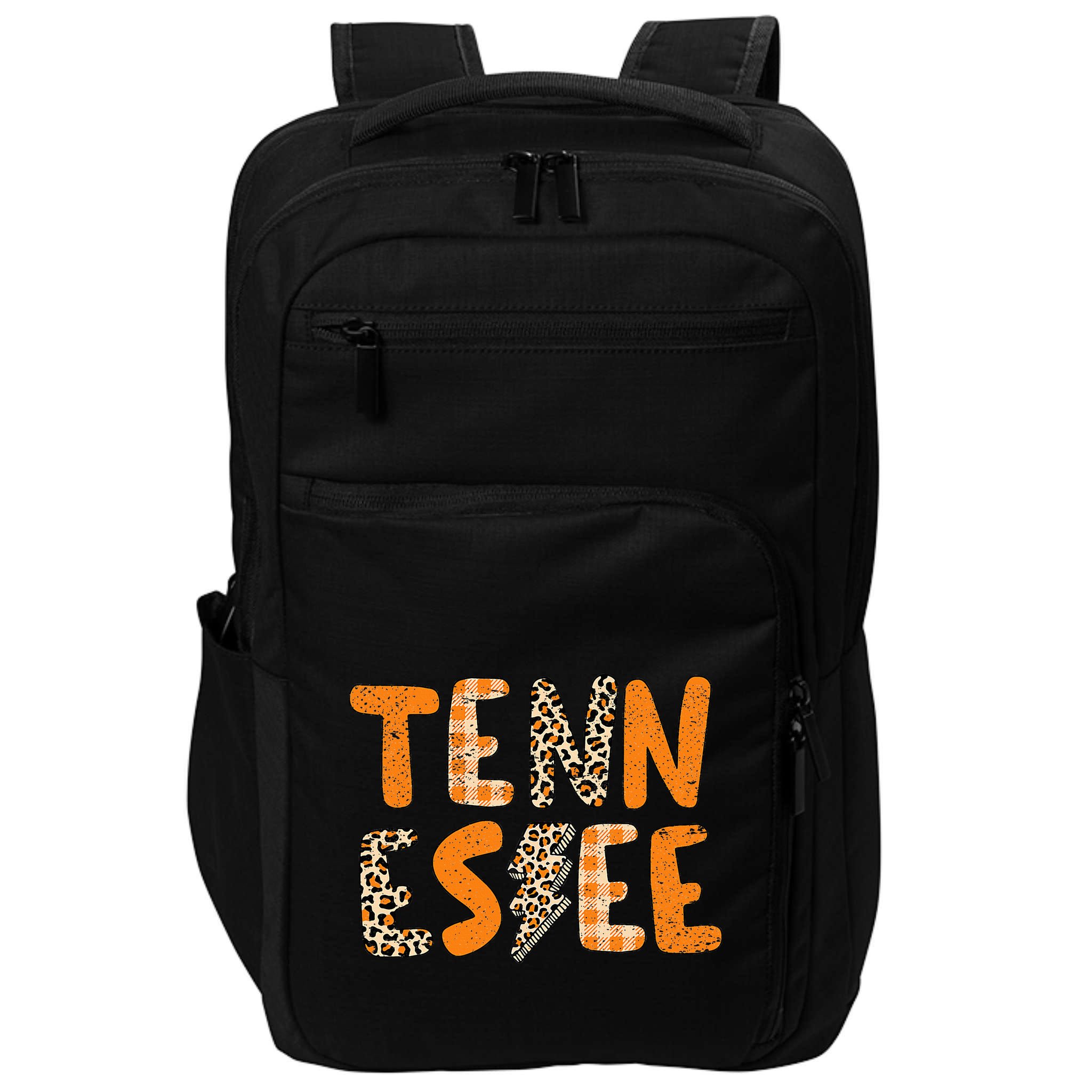 Tennessee State Flag Orange Plaid Leopard TN Impact Tech Backpack