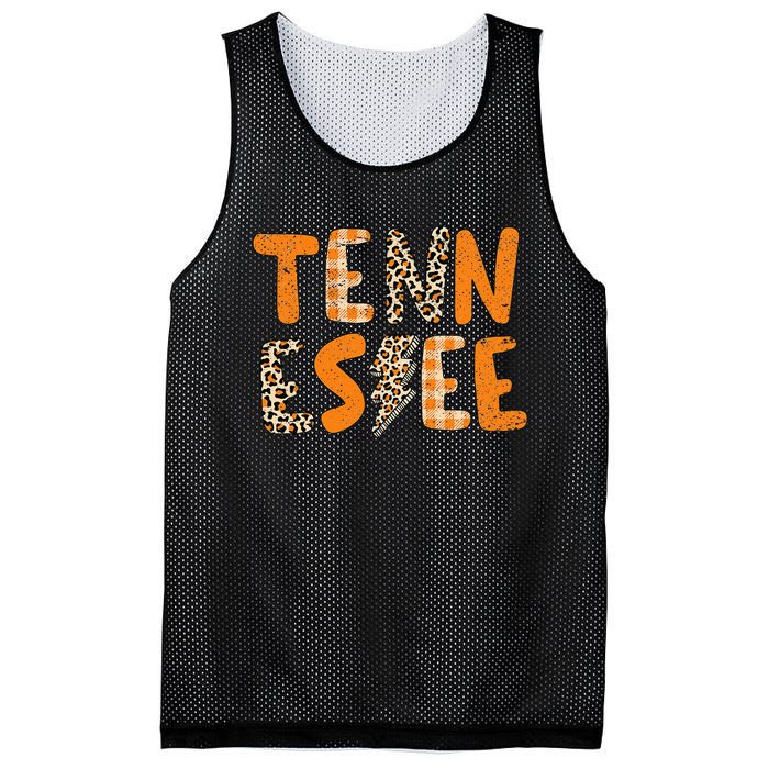 Tennessee State Flag Orange Plaid Leopard TN Mesh Reversible Basketball Jersey Tank