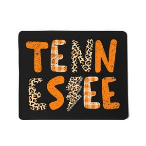 Tennessee State Flag Orange Plaid Leopard TN Mousepad