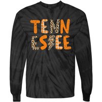 Tennessee State Flag Orange Plaid Leopard TN Tie-Dye Long Sleeve Shirt