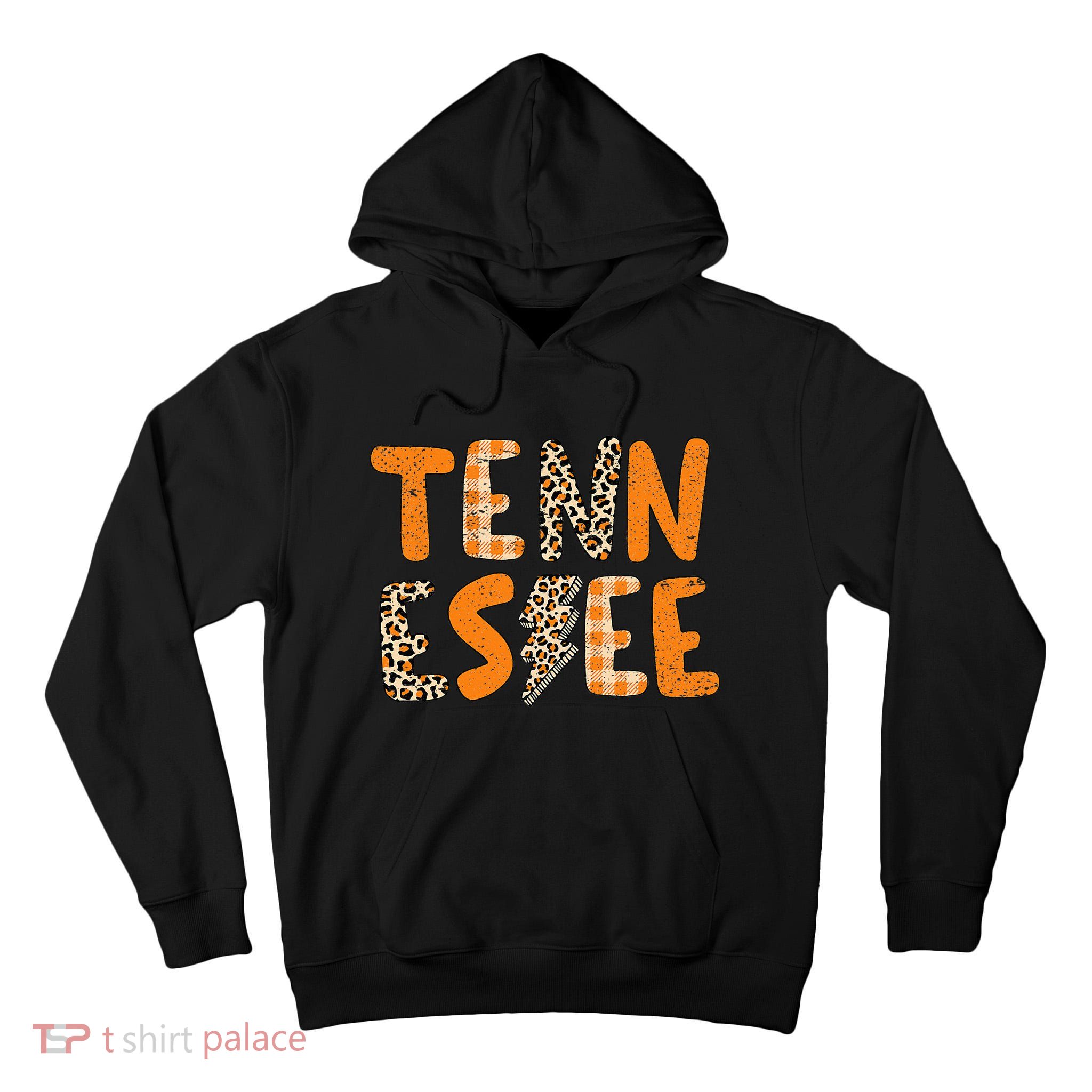 Tennessee State Flag Orange Plaid Leopard TN Tall Hoodie