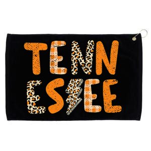 Tennessee State Flag Orange Plaid Leopard TN Grommeted Golf Towel