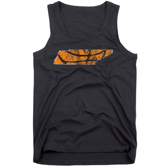 Tennessee Sports Fan Basketball In Knoxville State Outline Tank Top