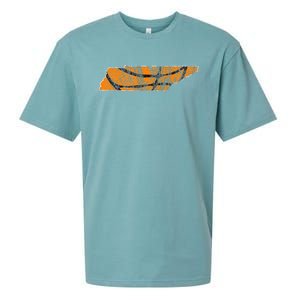 Tennessee Sports Fan Basketball In Knoxville State Outline Sueded Cloud Jersey T-Shirt