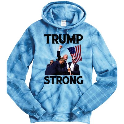 Trump Strong Fist Hand Us Vote Trump 2024 Survives Rally Tie Dye Hoodie