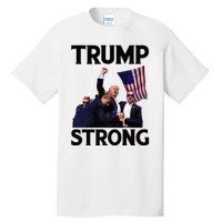 Trump Strong Fist Hand Us Vote Trump 2024 Survives Rally Tall T-Shirt