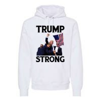 Trump Strong Fist Hand Us Vote Trump 2024 Survives Rally Premium Hoodie