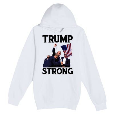 Trump Strong Fist Hand Us Vote Trump 2024 Survives Rally Premium Pullover Hoodie