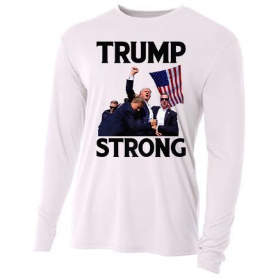 Trump Strong Fist Hand Us Vote Trump 2024 Survives Rally Cooling Performance Long Sleeve Crew