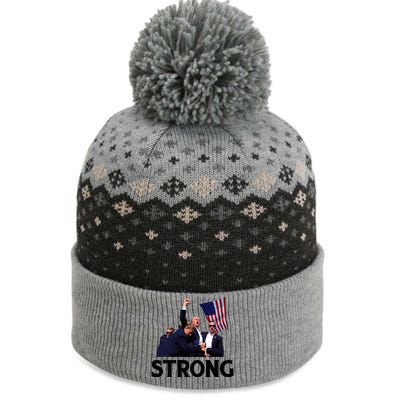 Trump Strong Fist Hand Us Vote Trump 2024 Survives Rally The Baniff Cuffed Pom Beanie