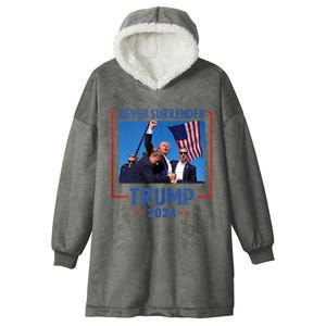 Trump Speech Fist In The Air Pennsylvania Trump 2024 Hooded Wearable Blanket