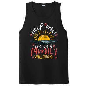 Tropical Sunset Funny Help Me Im On A Family Vacation Great Gift PosiCharge Competitor Tank