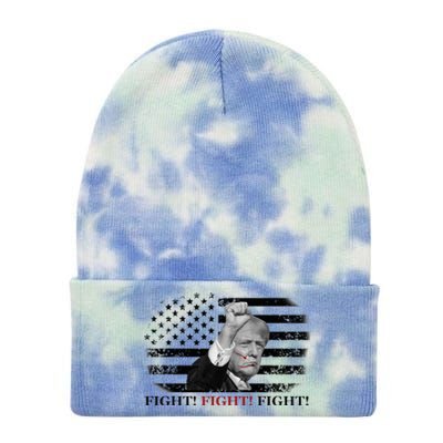 Trump Shooting Fist In Air Fight Blood On Face Tie Dye 12in Knit Beanie