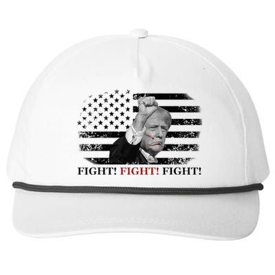 Trump Shooting Fist In Air Fight Blood On Face Snapback Five-Panel Rope Hat