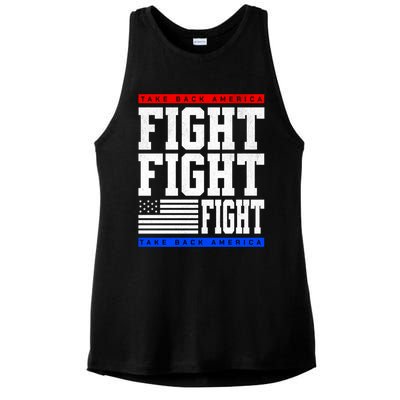 Trump Supporter Fight Merica Take It Back Election 2024 Gift Ladies PosiCharge Tri-Blend Wicking Tank