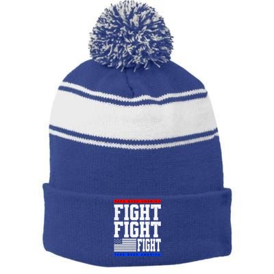 Trump Supporter Fight Merica Take It Back Election 2024 Gift Stripe Pom Pom Beanie