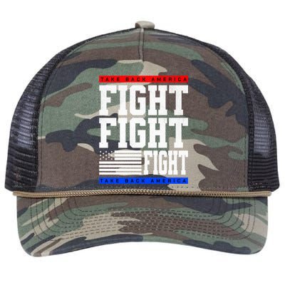 Trump Supporter Fight Merica Take It Back Election 2024 Gift Retro Rope Trucker Hat Cap