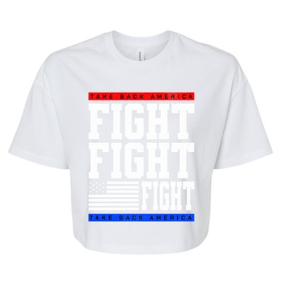 Trump Supporter Fight Merica Take It Back Election 2024 Gift Bella+Canvas Jersey Crop Tee