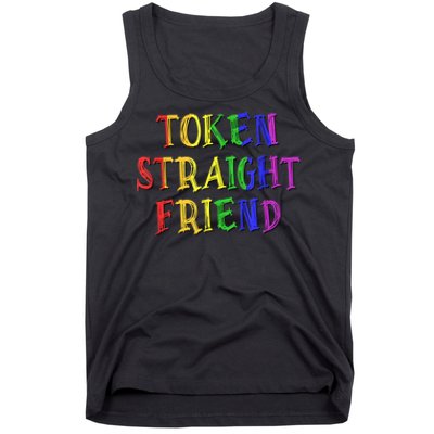 Token Straight Friend Rainbow Colors Tank Top