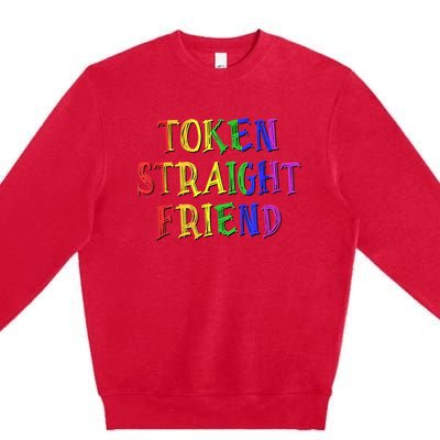 Token Straight Friend Rainbow Colors Premium Crewneck Sweatshirt