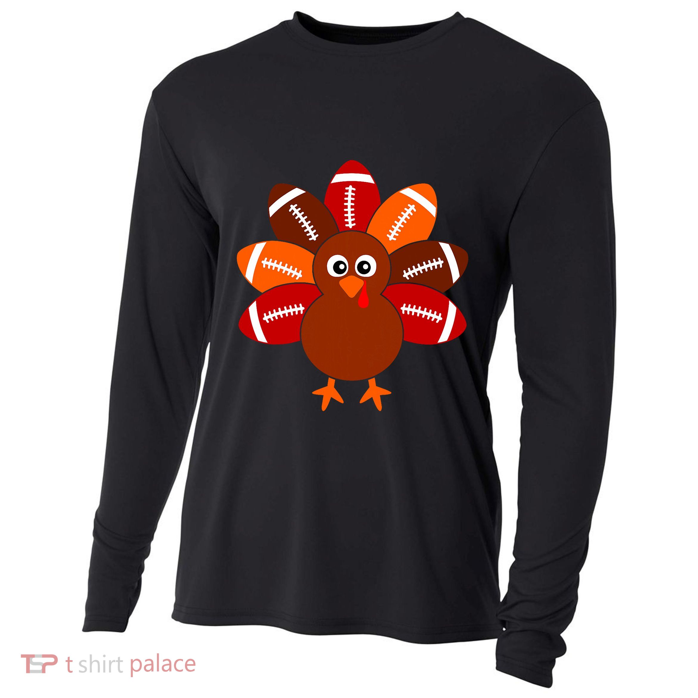 Thanksgiving Shirts For Turkey Ball Cooling Performance Long Sleeve Crew