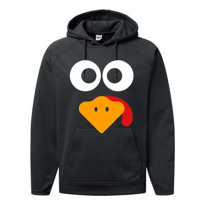 Thanksgiving Shirts For Turkey Face Family Performance Fleece Hoodie