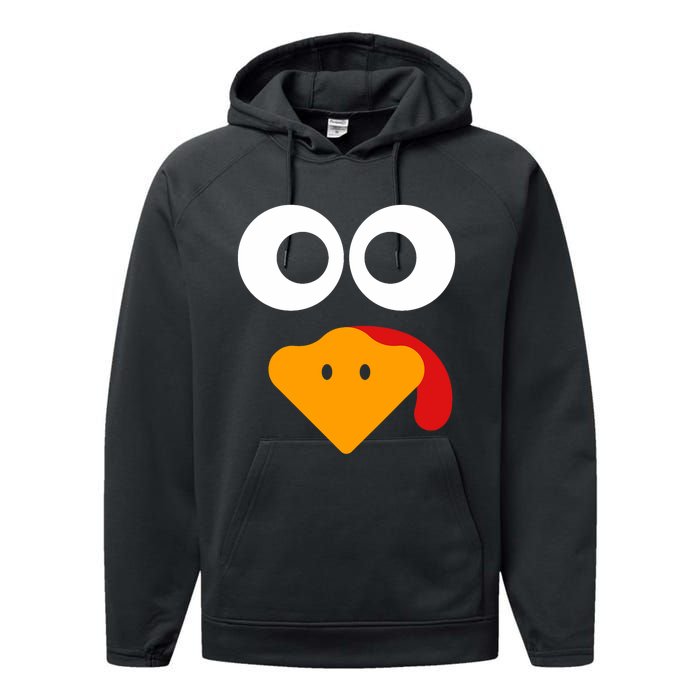 Thanksgiving Shirts For Turkey Face Family Performance Fleece Hoodie