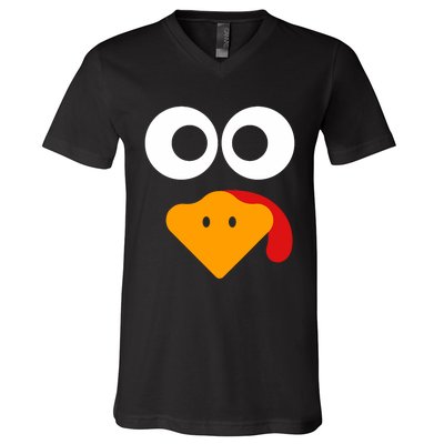 Thanksgiving Shirts For Turkey Face Family V-Neck T-Shirt