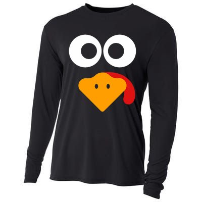 Thanksgiving Shirts For Turkey Face Family Cooling Performance Long Sleeve Crew