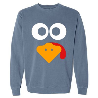 Thanksgiving Shirts For Turkey Face Family Garment-Dyed Sweatshirt