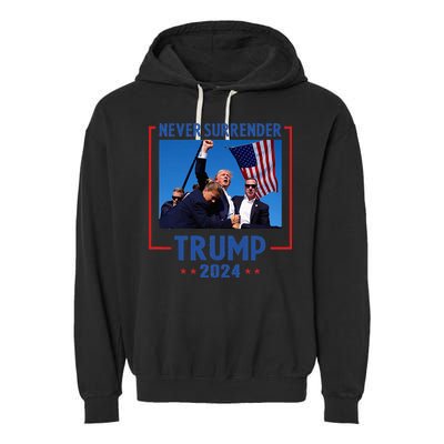 Trump Speech Fist In The Air Pennsylvania Trump 2024 Garment-Dyed Fleece Hoodie