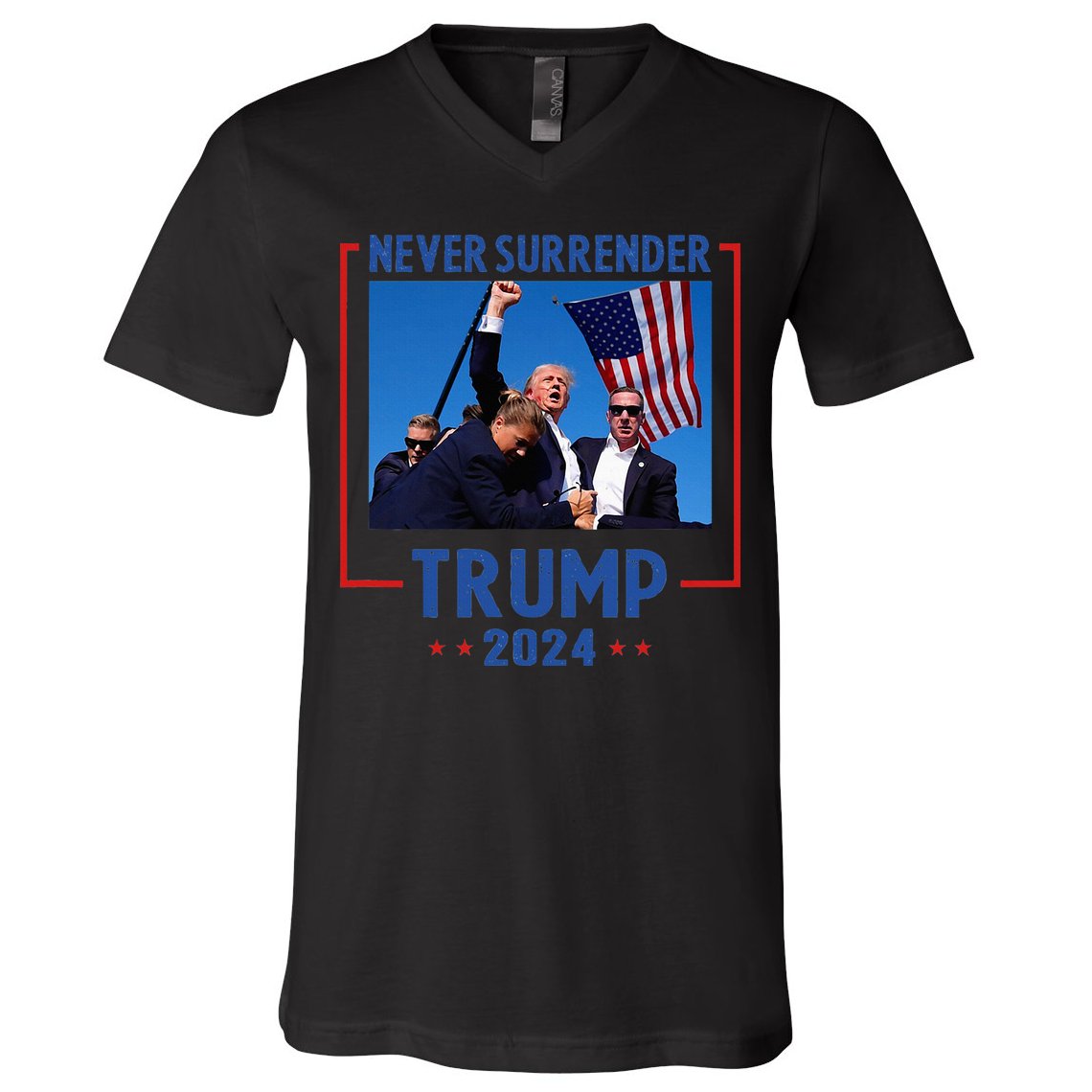 Trump Speech Fist In The Air Pennsylvania Trump 2024 V-Neck T-Shirt