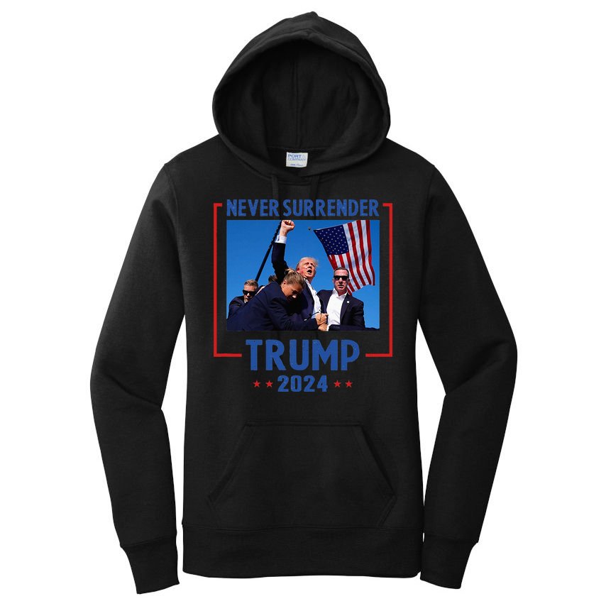 Trump Speech Fist In The Air Pennsylvania Trump 2024 Women's Pullover Hoodie