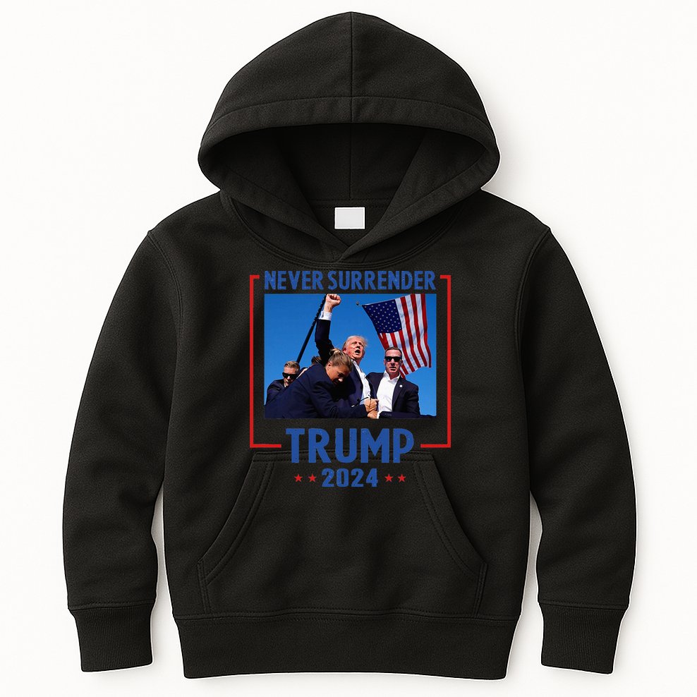 Trump Speech Fist In The Air Pennsylvania Trump 2024 Kids Hoodie