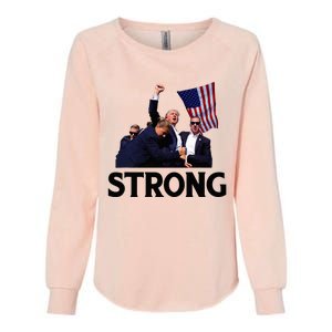 Trump Strong Fist Hand Us Vote Trump 2024 Survives Rally Womens California Wash Sweatshirt