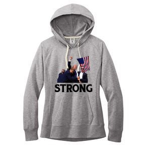 Trump Strong Fist Hand Us Vote Trump 2024 Survives Rally Women's Fleece Hoodie