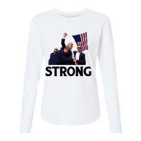 Trump Strong Fist Hand Us Vote Trump 2024 Survives Rally Womens Cotton Relaxed Long Sleeve T-Shirt