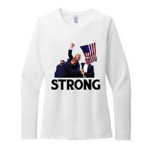 Trump Strong Fist Hand Us Vote Trump 2024 Survives Rally Womens CVC Long Sleeve Shirt