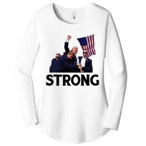 Trump Strong Fist Hand Us Vote Trump 2024 Survives Rally Women's Perfect Tri Tunic Long Sleeve Shirt