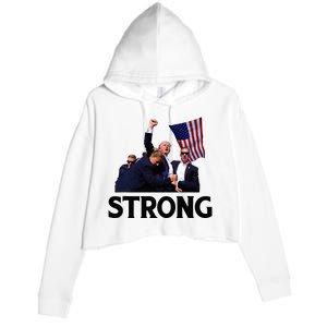 Trump Strong Fist Hand Us Vote Trump 2024 Survives Rally Crop Fleece Hoodie