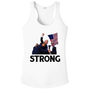 Trump Strong Fist Hand Us Vote Trump 2024 Survives Rally Ladies PosiCharge Competitor Racerback Tank