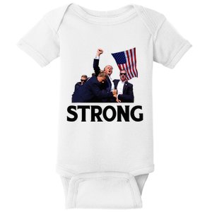 Trump Strong Fist Hand Us Vote Trump 2024 Survives Rally Baby Bodysuit