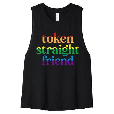 Token Straight Friend Women's Racerback Cropped Tank