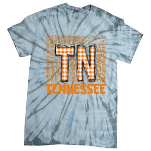 Tennessee State Flag Orange Plaid TN Tie-Dye T-Shirt