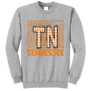 Tennessee State Flag Orange Plaid TN Tall Sweatshirt