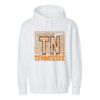 Tennessee State Flag Orange Plaid TN Garment-Dyed Fleece Hoodie